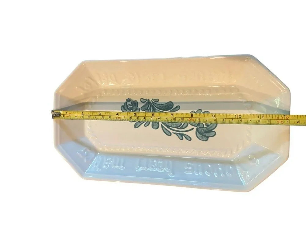 Pfaltzgraff Yorktowne Bread Plate Tray Blue Floral 6.5